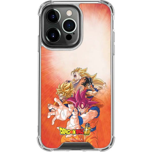 Dragon Ball Super Goku Evolution iPhone 14 Pro Clear Case